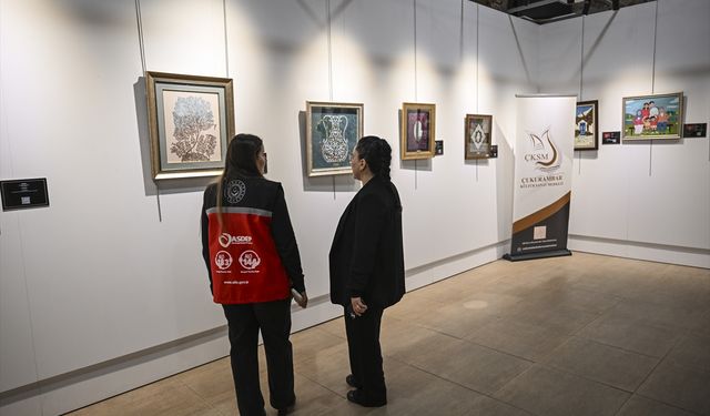 Şehit ve gazi ailelerinin eserleri 'Sanatla Yaşam Sergisi'nde buluştu