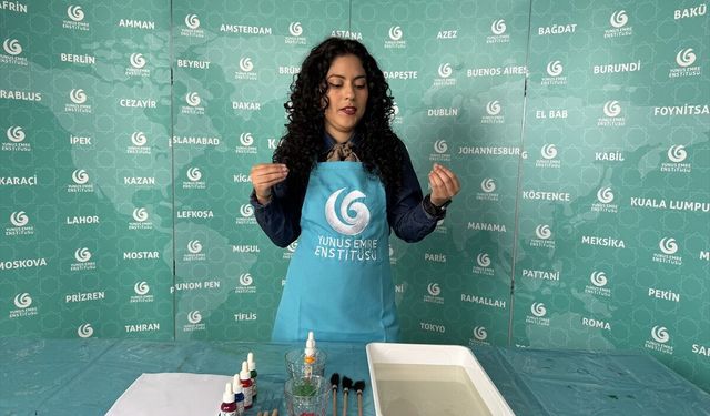 Türkiye'den binlerce kilometre ötede Türk sanatı: Venezuelalı Paula'nın Ebru yeteneği