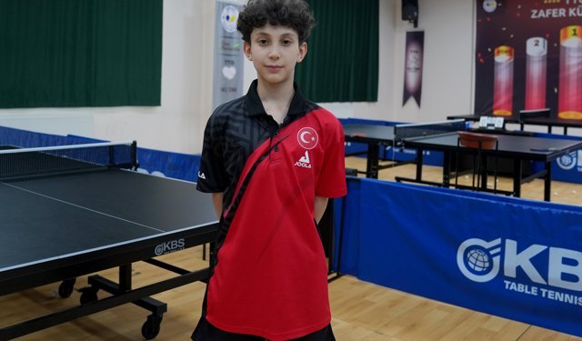 11 yaşındaki Türkiye şampiyonu masa tenisi sporcusu Mehmet Fatih'in hayali olimpiyatlar