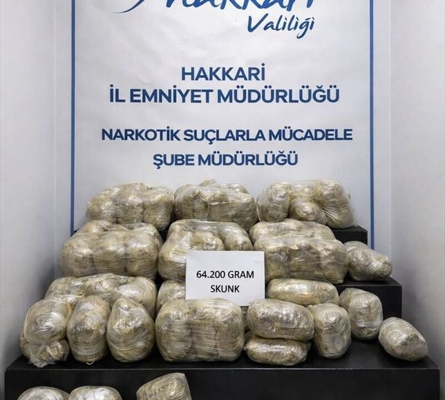 Hakkari'de 64 kilogram uyuşturucu ele geçirildi
