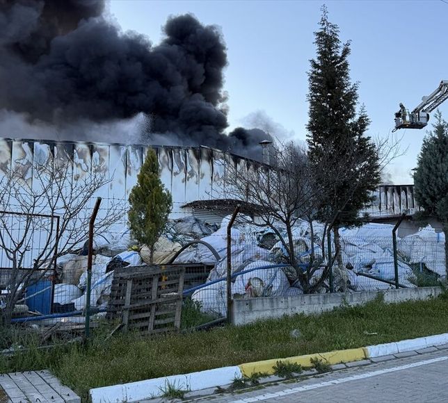 Tire'de organize sanayi bölgesindeki depoda çıkan yangın kontrol altına alındı