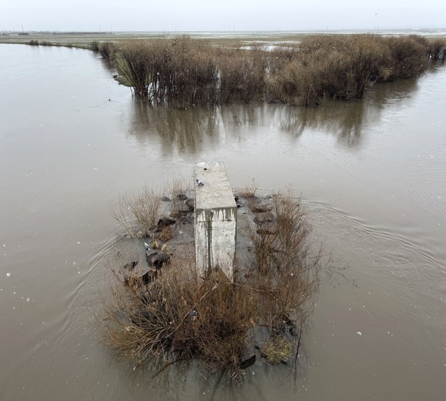 Ardahan'da kar ve sağanak nedeniyle Kura Nehri'nin debisi yükseldi