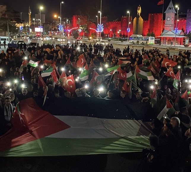 İsrail'in çıkardığı idam yasası Kayseri'de protesto edildi