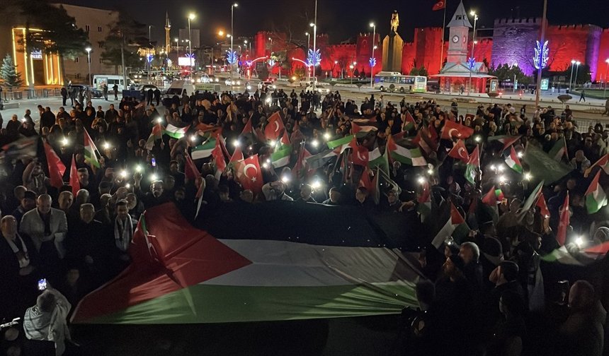 İsrail'in çıkardığı idam yasası Kayseri'de protesto edildi