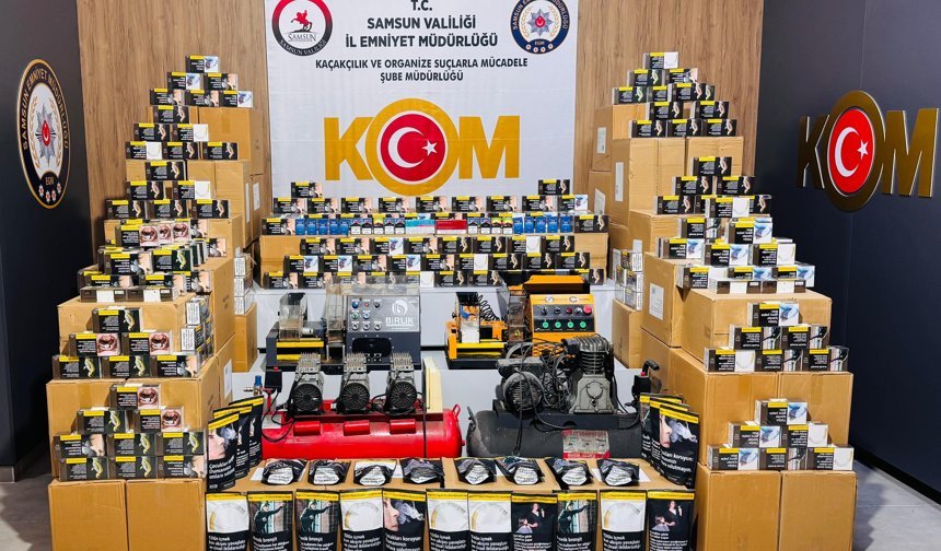 Samsun'da 1 milyondan fazla makaron ele geçirildi