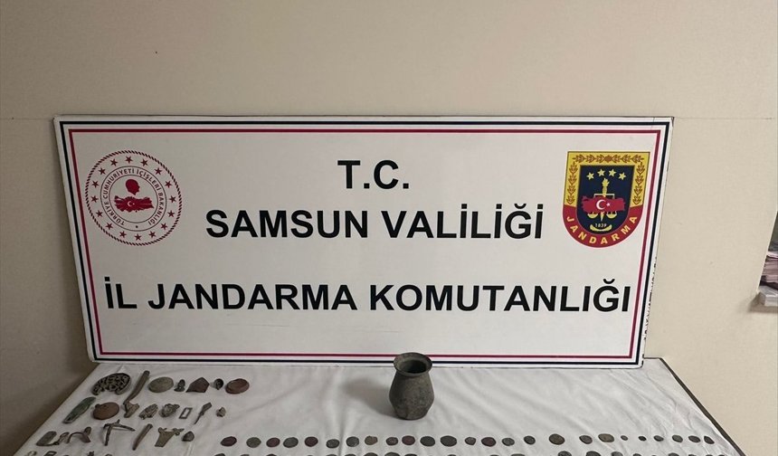 Samsun'da tarihi eser operasyonunda 2 zanlı yakalandı